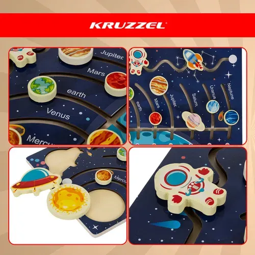 Дървена пъзел - Слънчевата система Kruzzel 26696