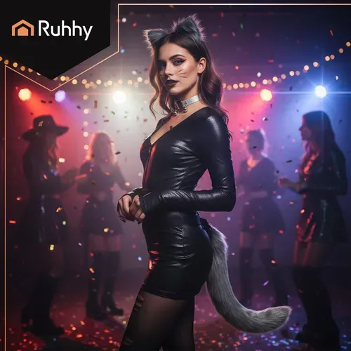 Костюм на котка/лисица, 3 части, сив, Ruhhy 26586