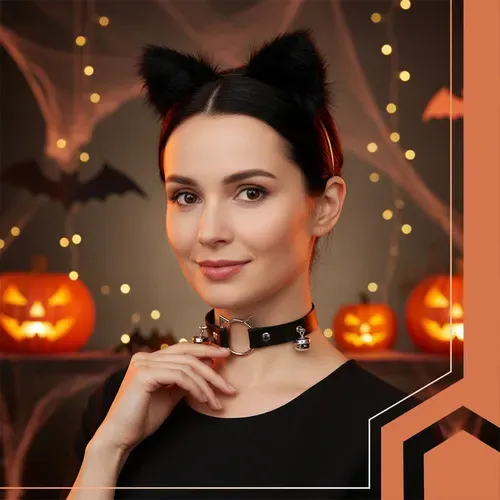 Костюм на котка/лисица, 3 части, черен, Ruhhy 26587