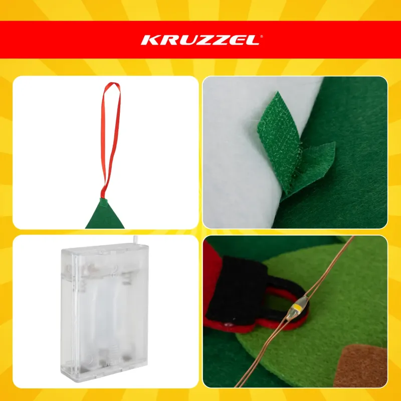 Филцова коледна елха с LED осветление Kruzzel 26548