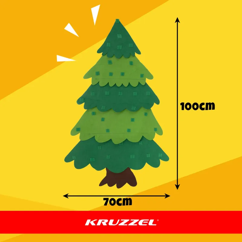 Филцова коледна елха с LED осветление Kruzzel 26548
