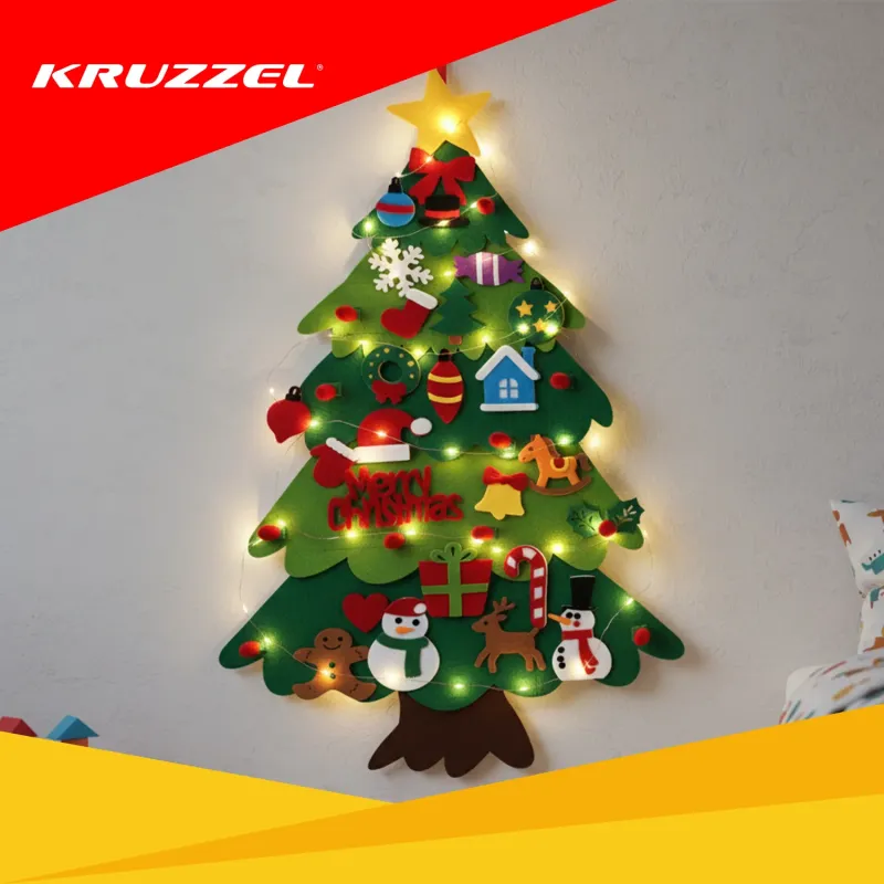 Филцова коледна елха с LED осветление Kruzzel 26548