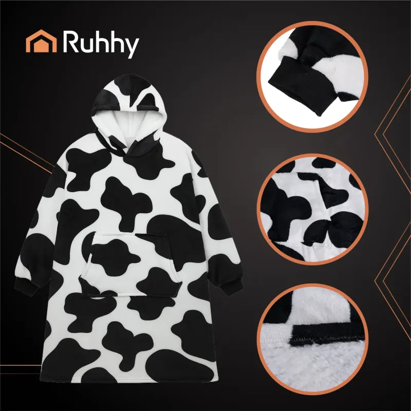 Суитшърт XXL – черно-бяло одеяло Ruhhy 26538