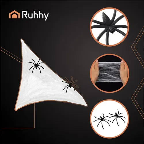 Изкуствена паяжина + 2 паяка Ruhhy 26074