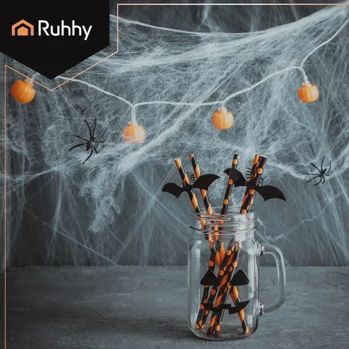 Изкуствена паяжина + 2 паяка Ruhhy 26074