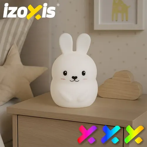 RGB нощна лампа с дистанционно управление – заек Izoxis 26204