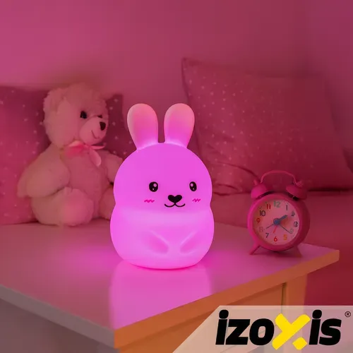 RGB нощна лампа с дистанционно управление – заек Izoxis 26204