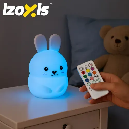 RGB нощна лампа с дистанционно управление – заек Izoxis 26204