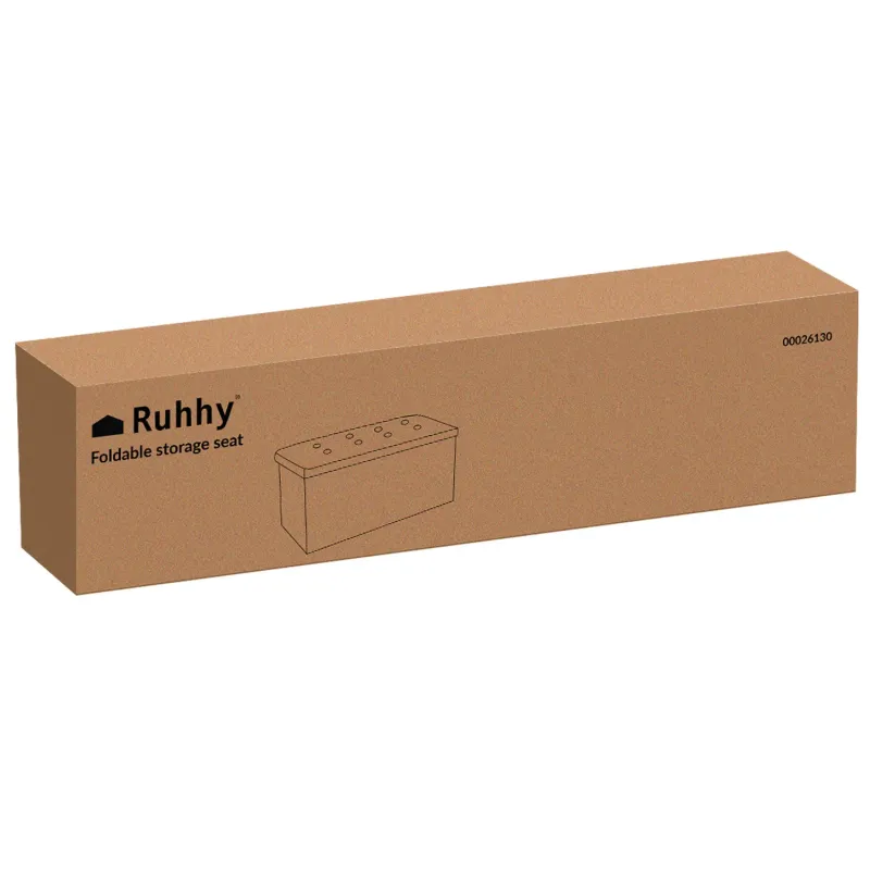 Сив велурен пуф 76x38x38cm Ruhhy 26130
