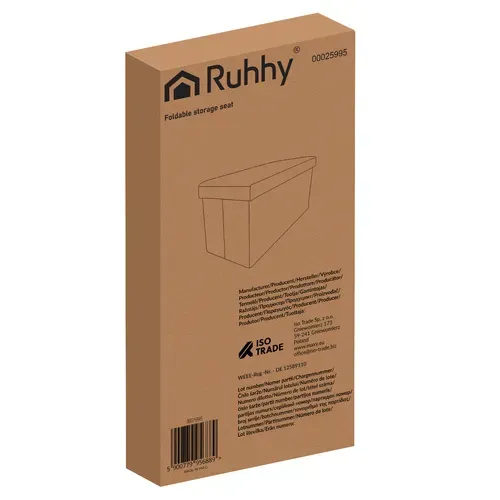 Черна велурена табуретка 60x30x30 см Ruhhy 25995