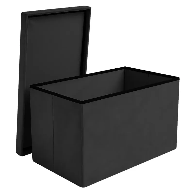 Черна велурена табуретка 60x30x30 см Ruhhy 25995