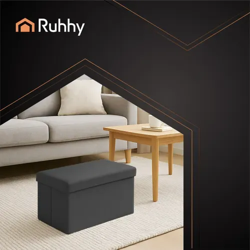 Черна велурена табуретка 60x30x30 см Ruhhy 25995