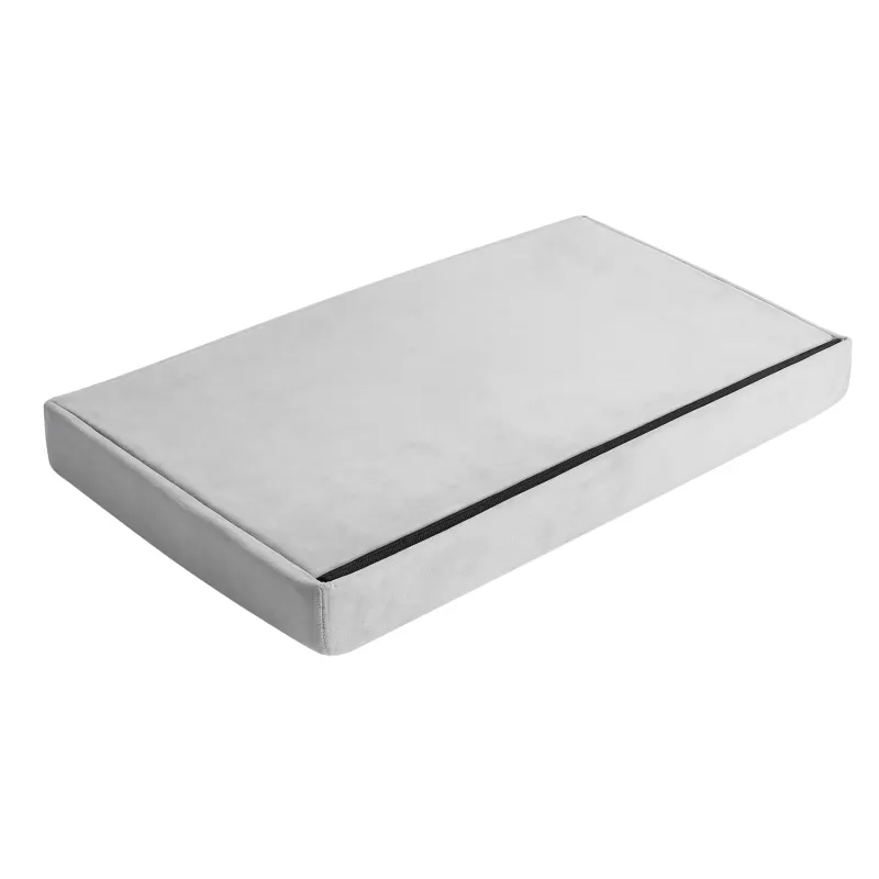 Сив велурен пуф 60x30x30 см Ruhhy 25994