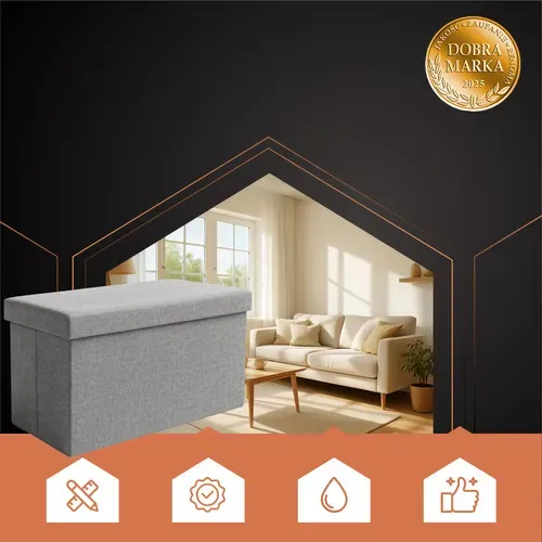 Сив платнен пуф 60x30x30 см Ruhhy 25996