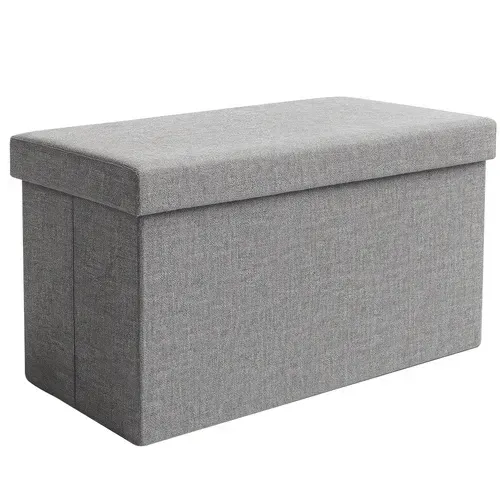 Сив платнен пуф 60x30x30 см Ruhhy 25996