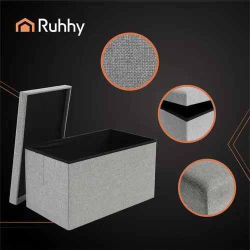 Сив платнен пуф 60x30x30 см Ruhhy 25996
