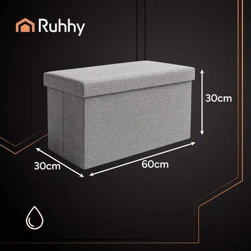 Сив платнен пуф 60x30x30 см Ruhhy 25996