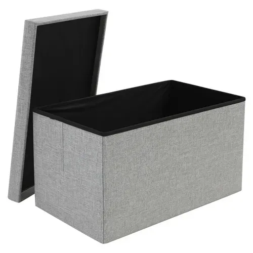 Сив платнен пуф 60x30x30 см Ruhhy 25996
