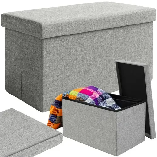 Сив платнен пуф 60x30x30 см Ruhhy 25996