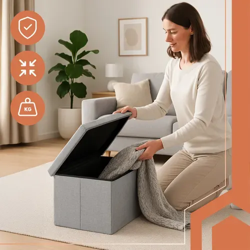 Сив платнен пуф 60x30x30 см Ruhhy 25996