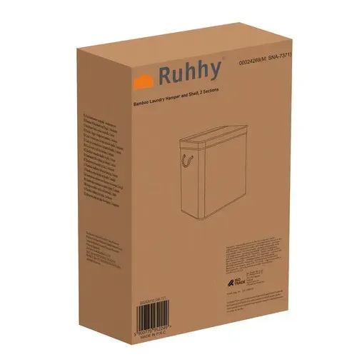 Бамбукова кошница за пране – с две отделения Ruhhy 24269