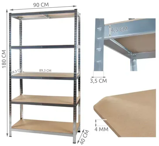 Складова стелаж 180x90x40 Malatec 23768