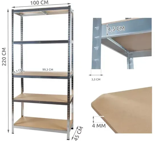 Складова стелаж 220x100x45 Malatec 23766
