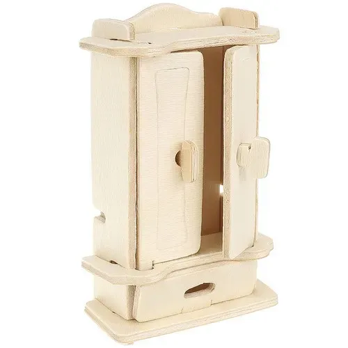 Комплект дървени мебели за кукли, 34 части, 23542