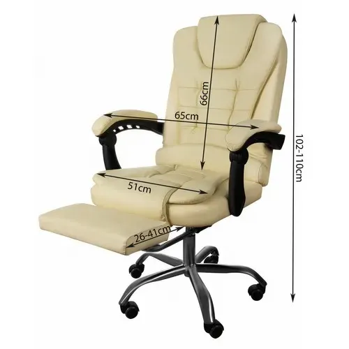Офисен стол с подножка – бежов Malatec 23287