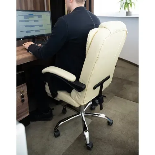 Офисен стол с подножка – бежов Malatec 23287