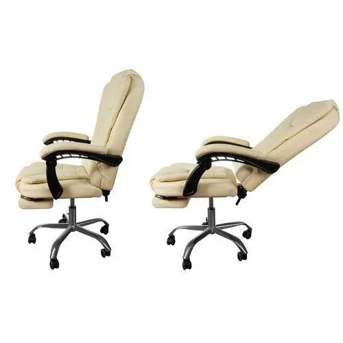 Офисен стол с подножка – бежов Malatec 23287