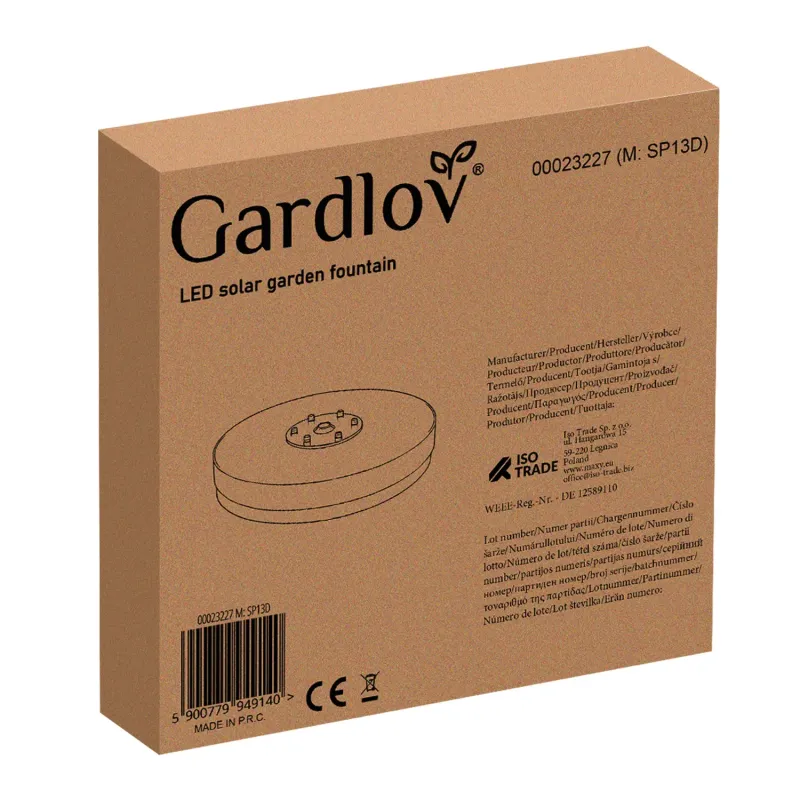 Слънчева градинска LED фонтан Gardlov 23227