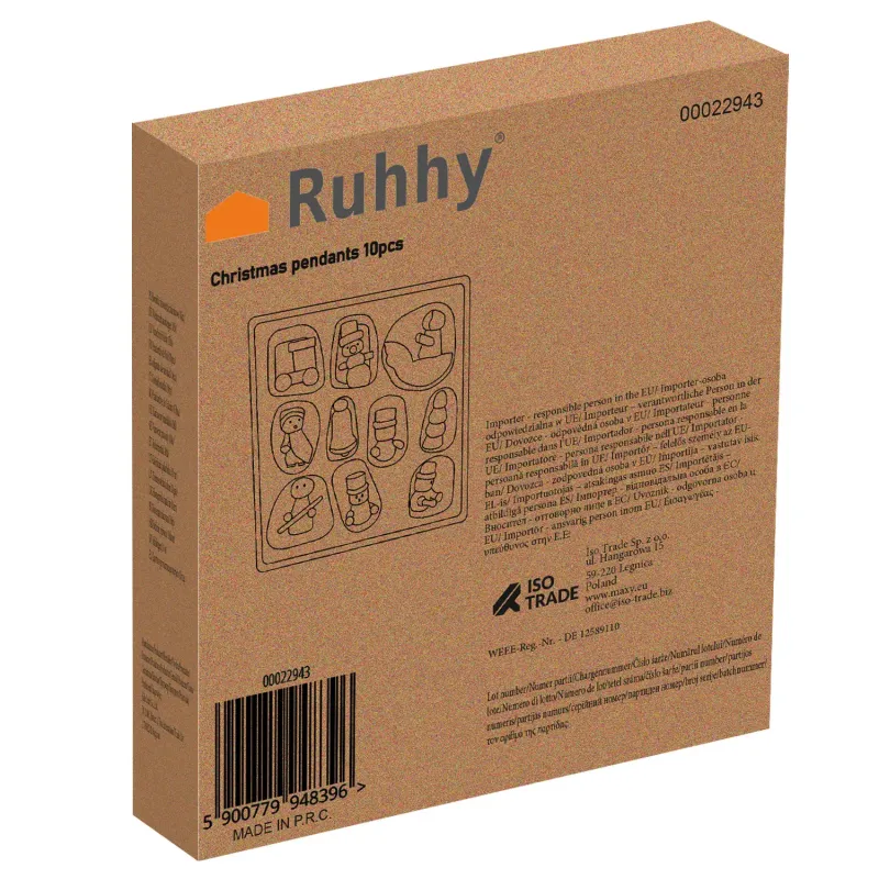 Коледни топки/украшения за елха, 10 бр. Ruhhy 22943