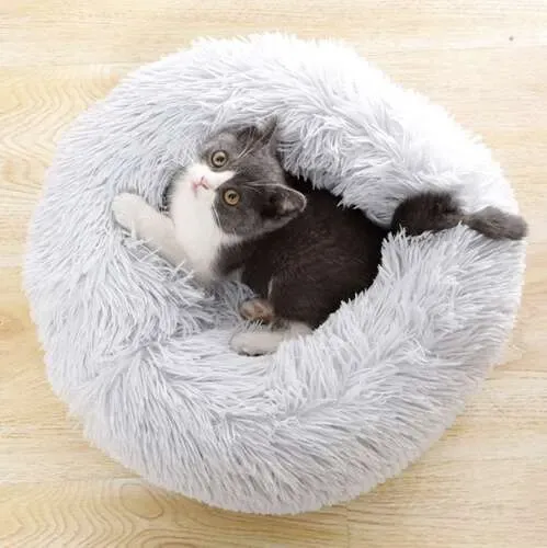 Космати лежанка за куче, сива 22759