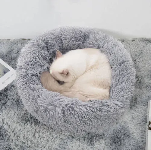 Космати лежанка за куче, сива 22759