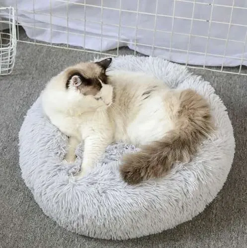 Космати лежанка за куче, сива 22759