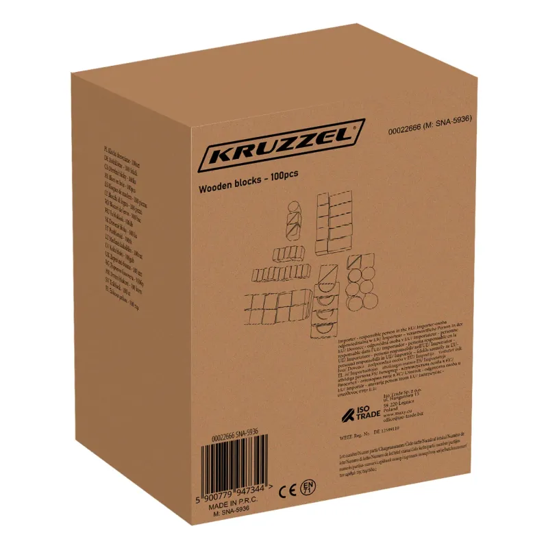 Дървени кубчета – 100 бр. Kruzzel 22666