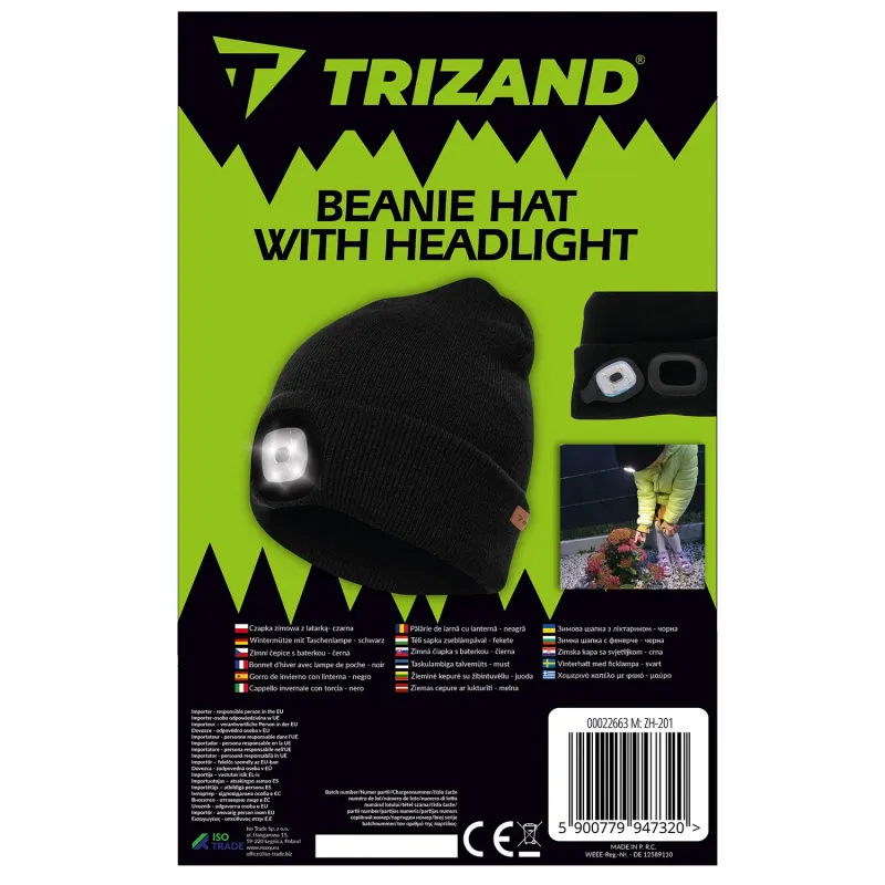 Зимна шапка с фенерче – черна Trizand 22663