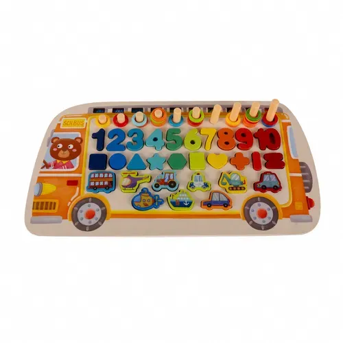 Дървена пъзел-сортираща игра 6 в 1 Kruzzel 22636