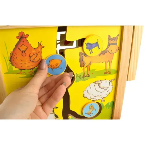 Дървена играчка за бутане – образователен куб 22606