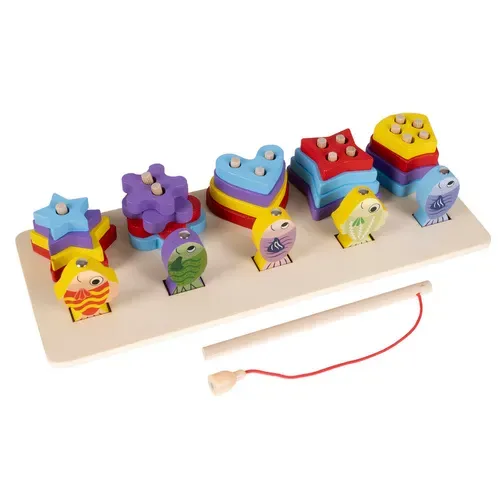 Дървен сортиращ играчка – риболов Kruzzel 22565
