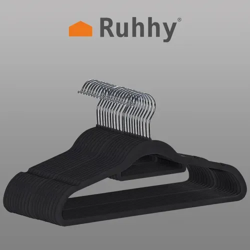 Закачалка за дрехи, 20 бр. – черна Ruhhy 22536