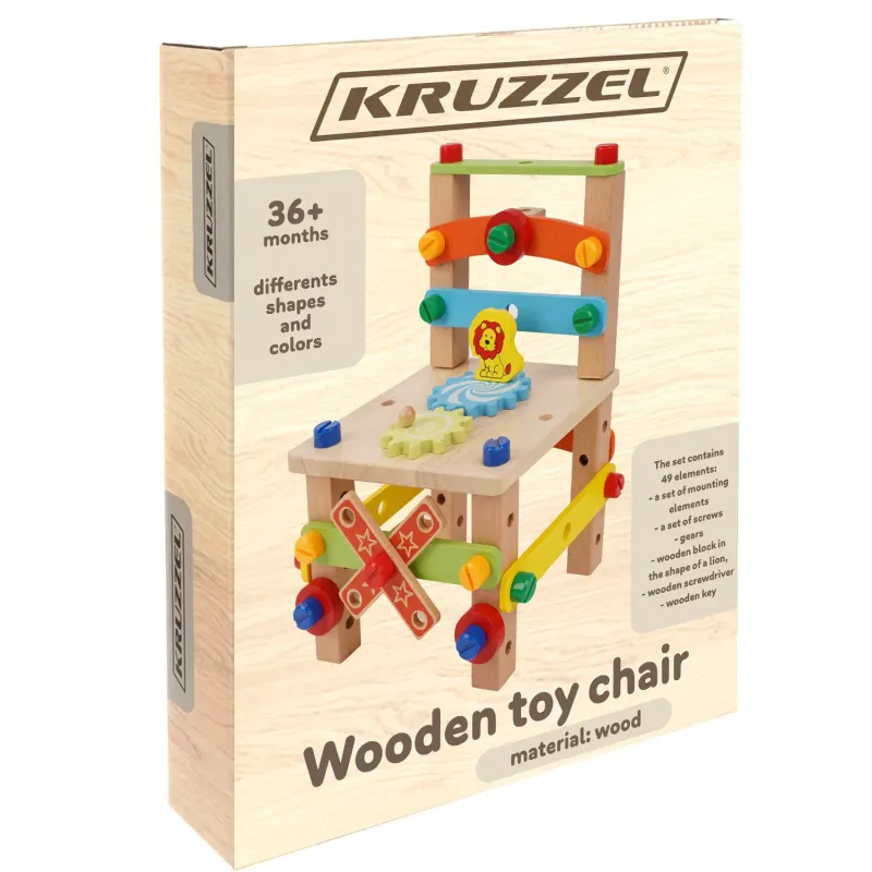 Сглобяем дървен стол Kruzzel 22506