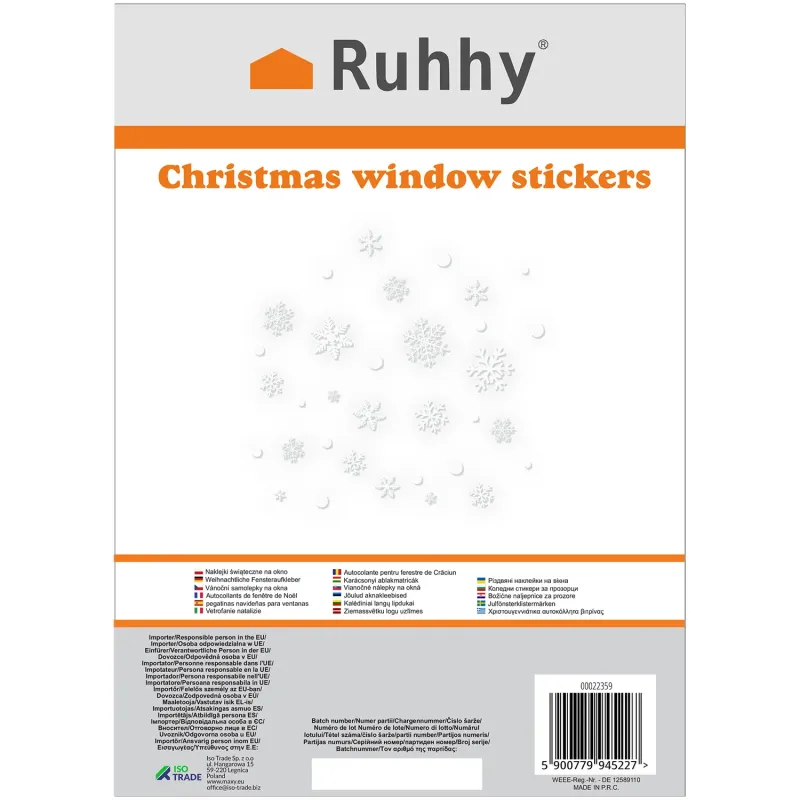 Коледни стикери за прозорец Ruhhy 22359