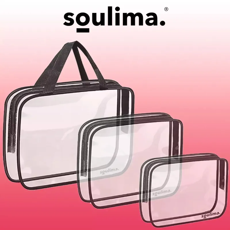 Прозрачна козметична чантичка 3 в 1 Soulima 21448