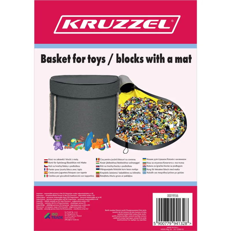 Кошница за играчки/кубчета с подложка Kruzzel 19556