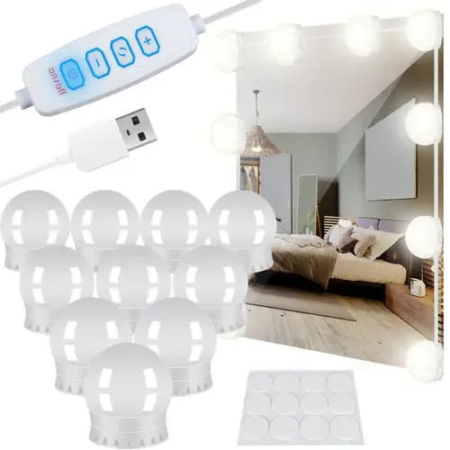 LED лампички за огледало/тоалетка – 10 бр.