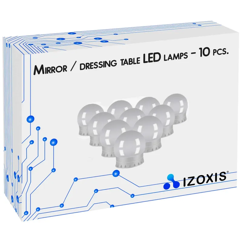 LED лампички за огледало/тоалетка – 10 бр.