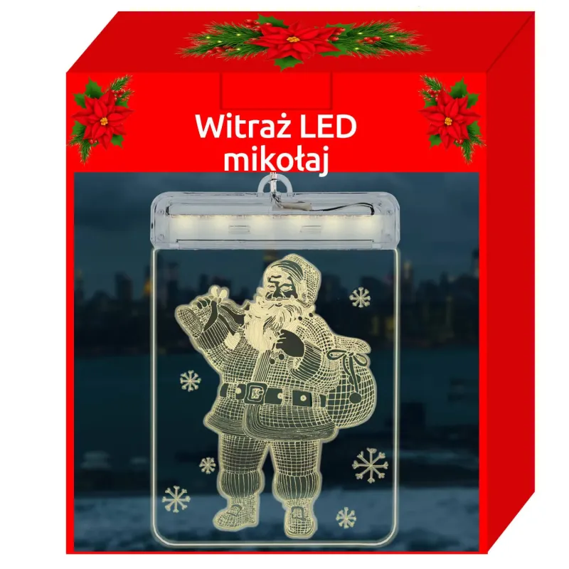 3D LED витраж – Дядо Коледа