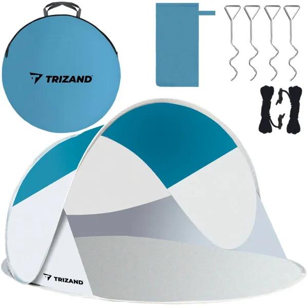 Плажна шатра 220x120x90 см – тюркоазено-сива